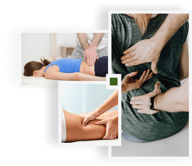 A collage of different types of massage.